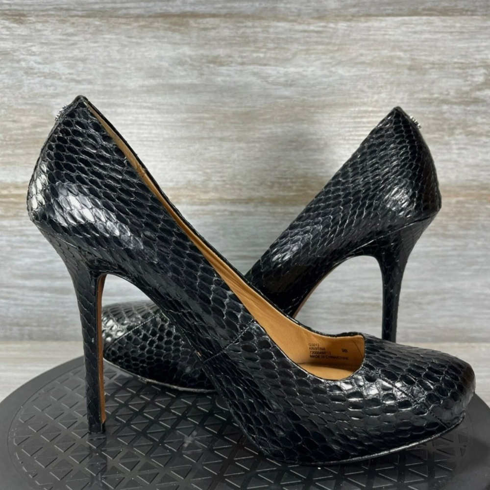 Coach Kristina black snakeskin stiletto